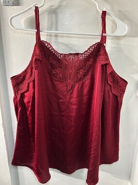 torrid Burgundy Lace Trim Satin Cami